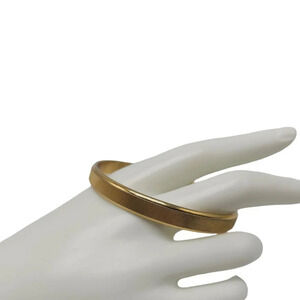 Monet Textured Bangle Bracelet Gold Tone Vintage Mid Century 2.5 in Diameter